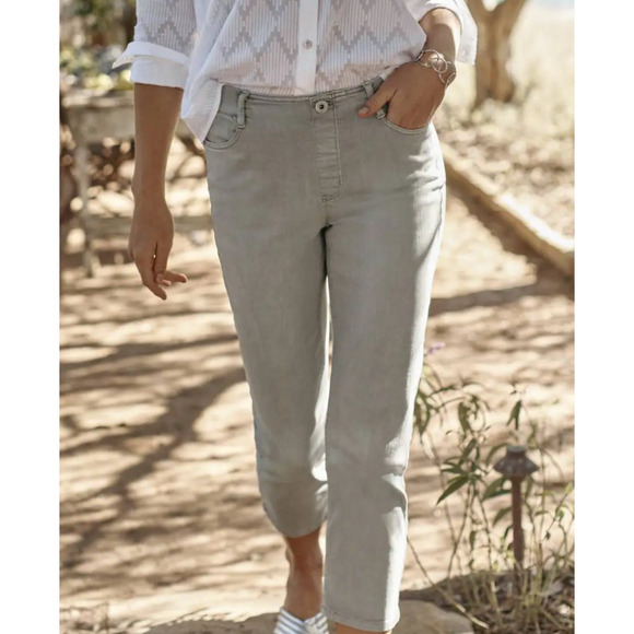 J Jill Denim Womens Light Weimaraner Cropped Pull On Pants High Rise Size 18 NWT - Picture 1 of 7